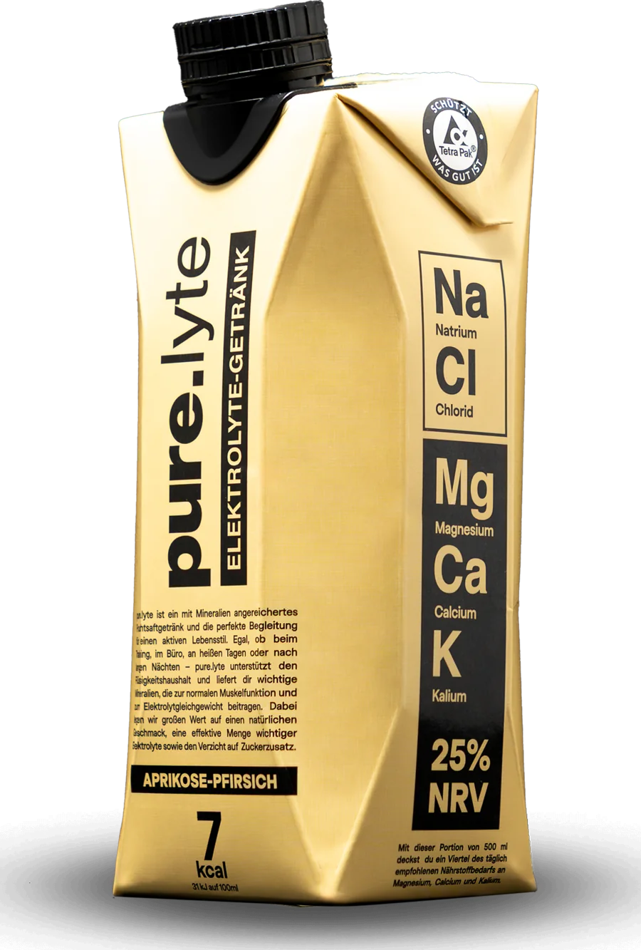 Pure lyte Elektrolytgetränk Aprikose-Pfirsich, 500 ml Tetra Pak