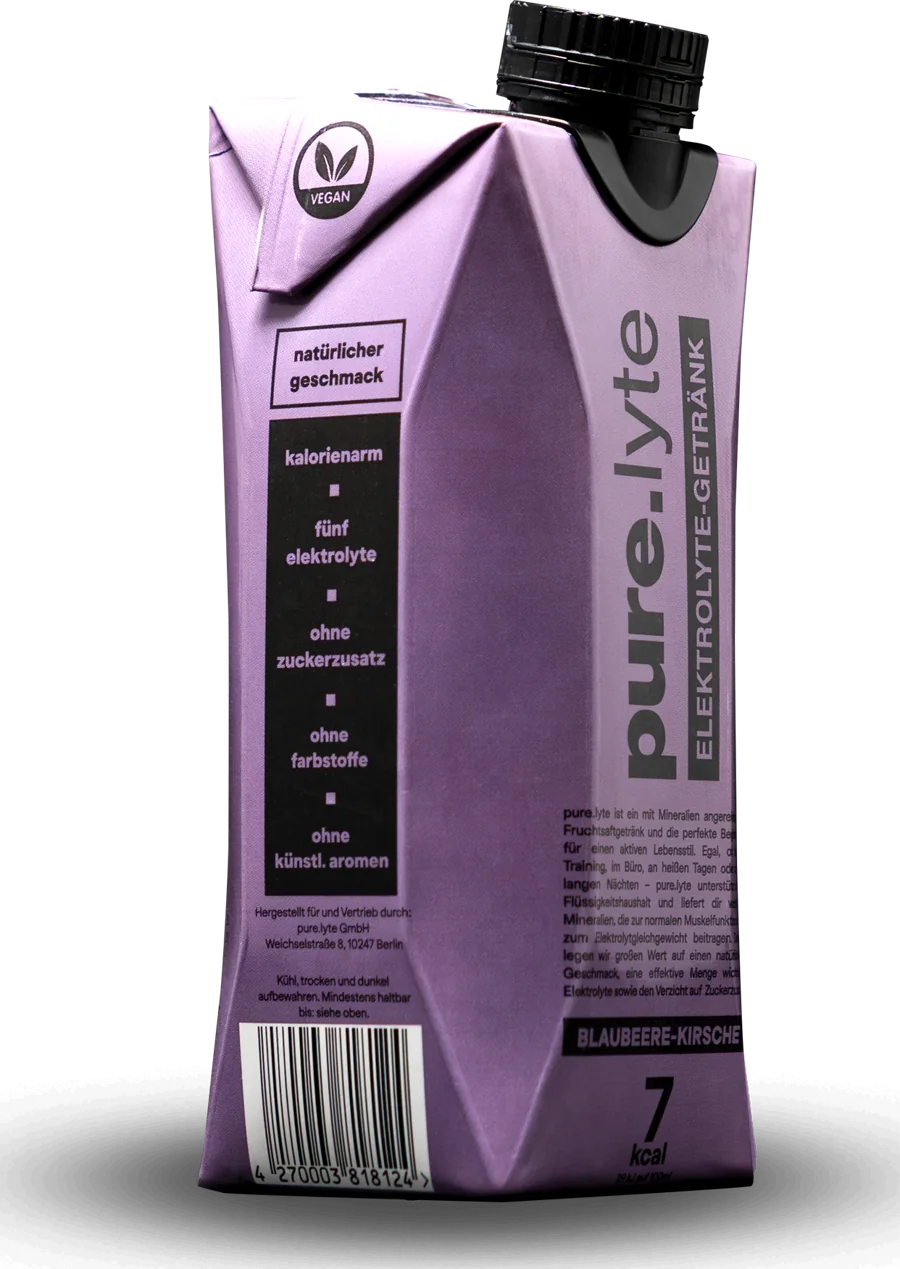 Pure lyte Elektrolytgetränk Blaubeere-Kirsche, 500 ml Tetra Pak